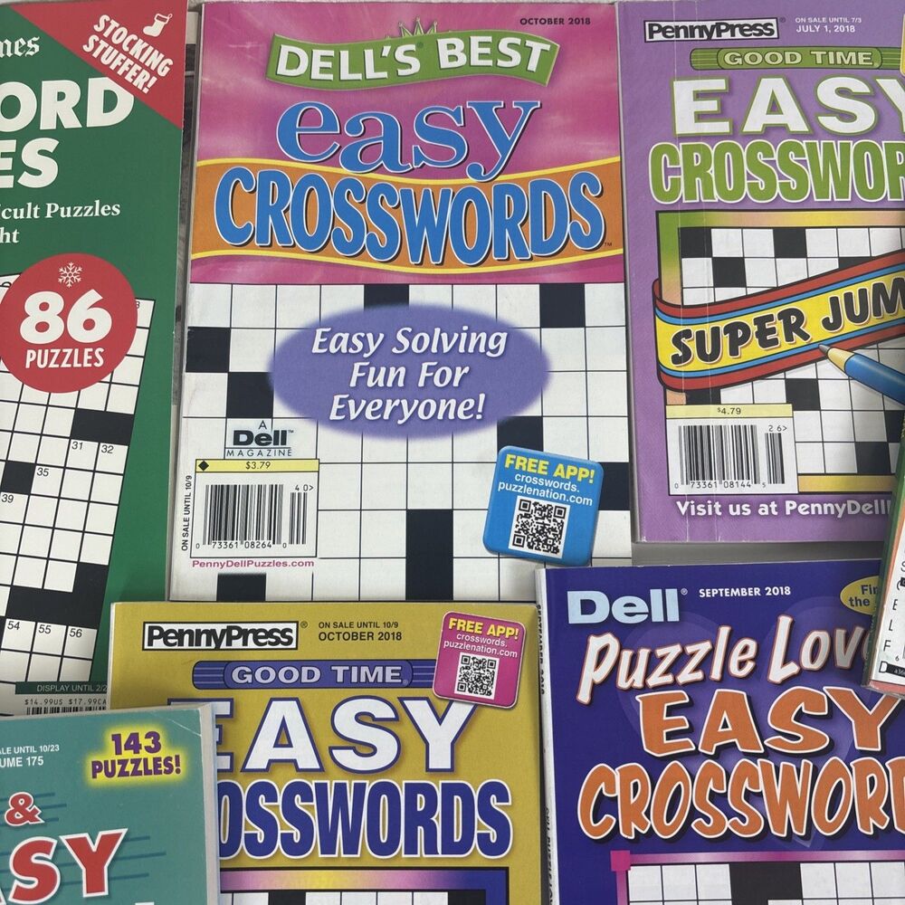 Lot of 12 Dell Penny Press LA Times Kappa Break Easy Crossword Puzzle Books - Picture 3 of 10